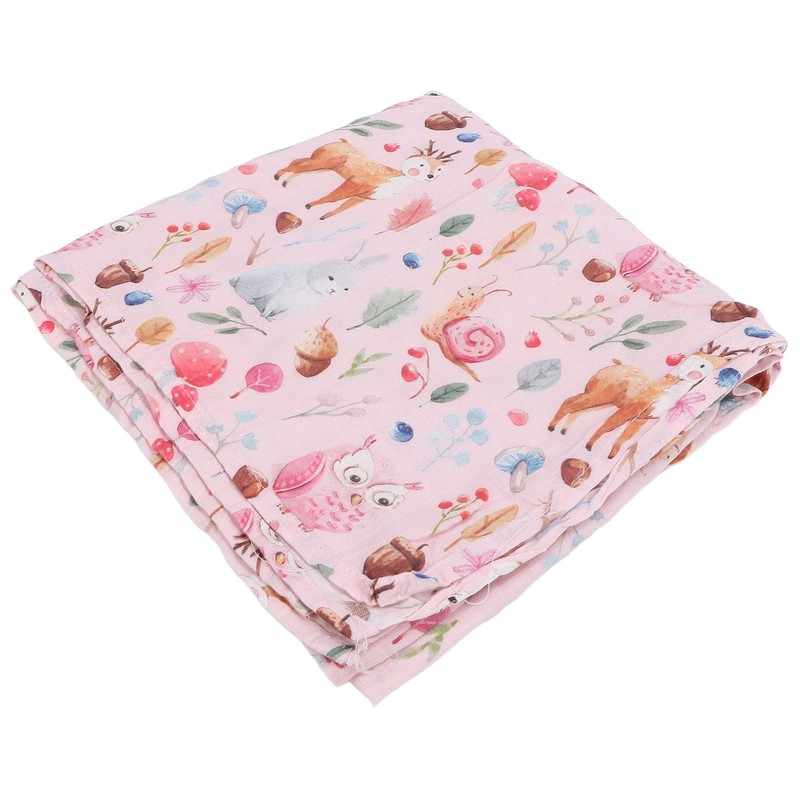 Baby Swaddle Blanket Bamboo Fiber Cotton Cute Patterns Infant Bath