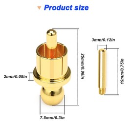 Xiatiaosann RCA Dust Cover, Gold Plated & Rhodium Plated RCA Male Plugs Noise Stopper, RCA Cap Protector for Audio, Speakers, Subwoofers, Amplifiers (Pack of 8)