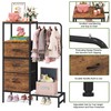 AFLUI 3 Fabric Drawers Dresser with Hanging Rack & Open