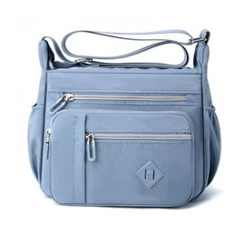 YYW Women Crossover Bags for Women Multi Pockets Solid Coloured Cross Body Shoulder Bag for Ladies Waterproof Large Capacity Messenger Bag with Adjustable Strap (Light blue)