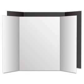 Eco Brites Two Cool Tri-Fold Poster Board, 36 X 48, Black/White, 6/Carton