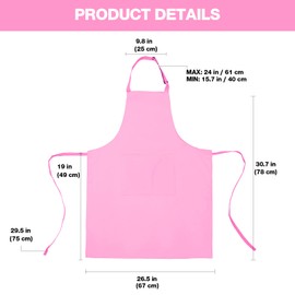 atopo 4 Packs Chef Apron with 2 Pockets, Waterproof Adjustable Apron for Men Women Perfect for Kitchen Cooking Baking Gardening Restaurant BBQ Coffee House, Professional Apron (Pink)