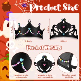 Yaomiao 44 Pcs Foam Crowns for Kids Princess Tiaras Crowns Bulk Diamond Sticker Making Kits for Birthday Party Supplies(Cute-Scary Style)