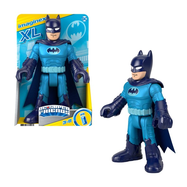 Fisher-Price Imaginext DC Super Friends Batman XL – Defender Blue, 10-inch-Tall poseable Figure for Preschool Kids Ages 3 to 8 Years