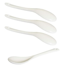 Lotatheta 3 pcs Porcelain Egg Spoons Ceramic Spoons 5 inch Coffee Dessert Yogurt Tea milky tea