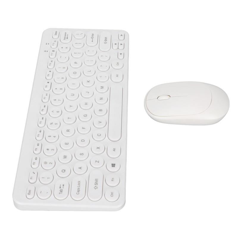 Keyboard Mouse Combo 2.4G Wireless Round Keycaps Ergonomic Design Silent