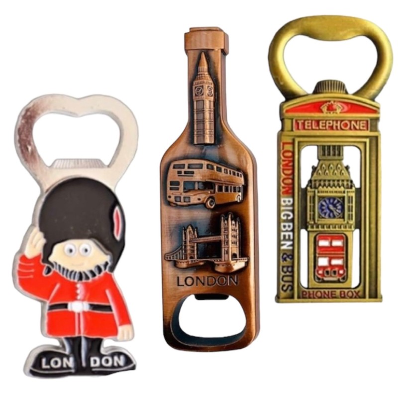 6 British Souvenir Magnets London Icons Bottle Opener Magnets England