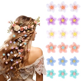 40 Pcs Flower Clips Fancy Small Flower Hair Clips Cute Barrettes for Girls Flowers Hair Pins Flowers Girl Hairs Accessory Braided Hairs Clip for Toddler Girls Women Wedding Hair-Clip-Flower, Mix Color