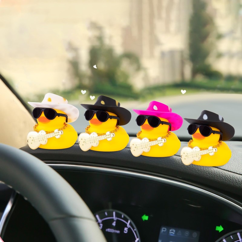 wonuu Car Dashboard Decor Rubber Duck, Car Ducks Ornaments with