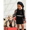 QWINEE Sparkly Sequin Dog Dress Cute Puppy Dress Skirt Tutu