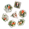 cusdie 7-Die DND Dice, Polyhedral Dice Set Filled with Animal,