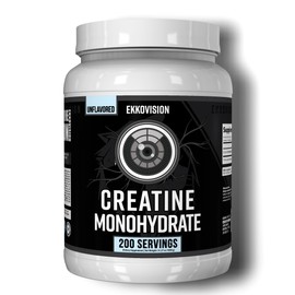Ekkovision Creatine Monohydrate Powder, Micronized, Unflavored, Pre Workout & Post Workout Supplement for Men and Women, Energy Support, Easy to Mix in Shakes, Smoothies & Beverages, 200 Servings