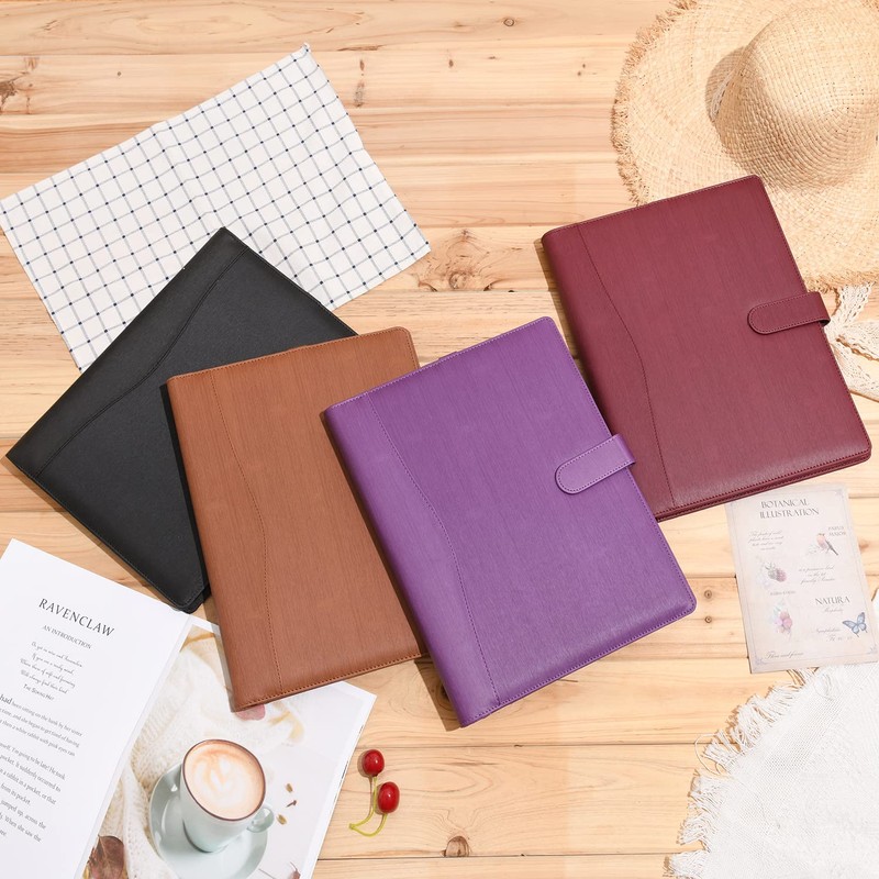 Wonderpool A4 PU Leather Portfolio Holder Ring File Document Case