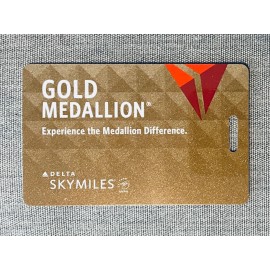 Delta Airlines SkyMiles Gold Medallion luggage bag tag
