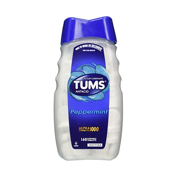 Tums UltraStrength 1000, Peppermint, 160-Count (Pack of 2)