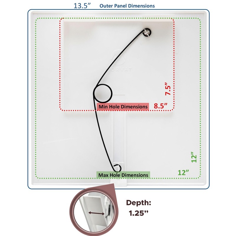 Morvat Adjustable Spring Access Panel 12"x12" Inches, for Drywall, Ceiling,
