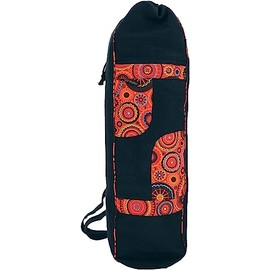 GURU SHOP Ethnic Yoga Mat Bag - Black, Men/Women, Cotton, 65 x 15 x 15 cm, Bags for Yoga Mats, black