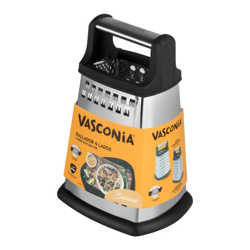Vasconia 4029727 Rallador de acero inoxidable con mango en TPR
