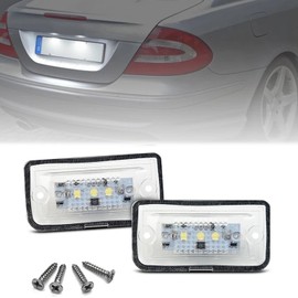 BHZNGD 2x Car License Plate Light No Error 6000K Compatible with Benz C W203 CLK W209 A209 C209 SL R230 Replace OEM# A2308200166 A2308200256