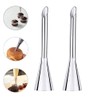 2PCS Cream Icing Piping Nozzle Tip, Stainless Steel Long Puff