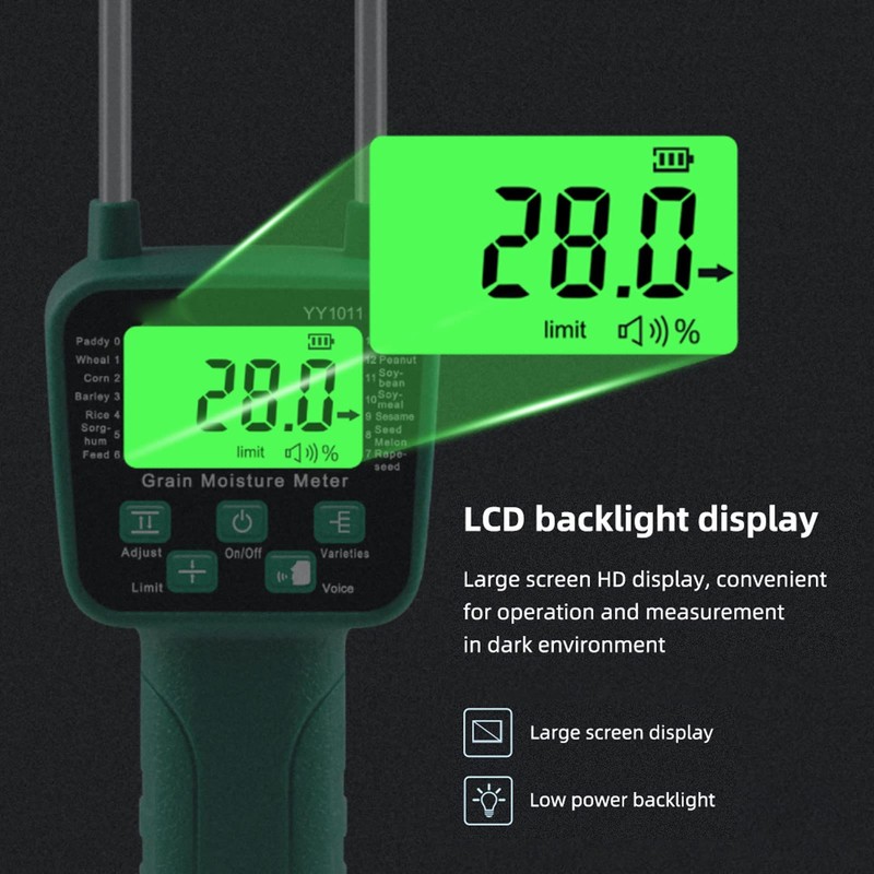 Pwshymi Digital Hay Moisture Tester, Auto Shutdown Hay Moisture Meter