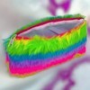 MIJOMA Colourful Plush Rainbow Case, Soft Faux Fur Travel Case