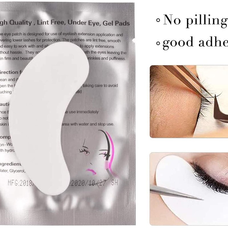 Sunallwell 100 Pairs Under Eye Gel Pads, Eyelash Extension Pads