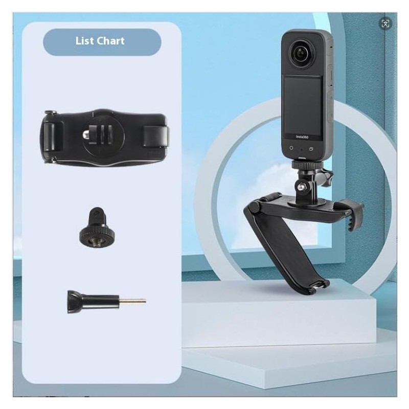 Insta360 X4/ONE X3/ONE X2/Ace Pro/Gopro Series 360 Rotating Backpack Clip