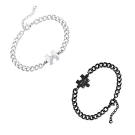 DATOA Couples Matching Bracelets Best Friend Bracelet BFF Bracelet for 2 Split Heart Friendship Valentines Day Gifts-Chain