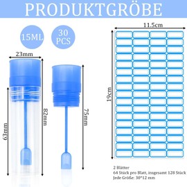 CONJURAIDE Pack of 30 Chair Sample Tubes, Sample Tubes 15 ml Faecal Sample Tubes Dog Cat Chair Sample Chair Tube Examination Tube with Spoon Protective Cover for Chair Sample Pets for Testing
