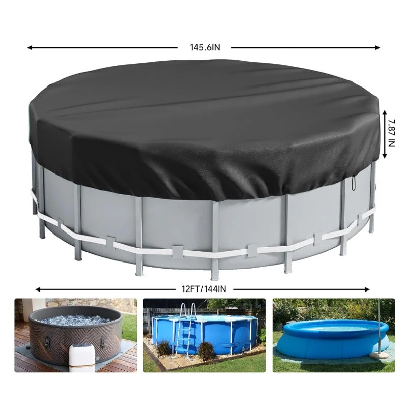 4 Ft Round 210D Waterproof Above Ground Pool Cover with