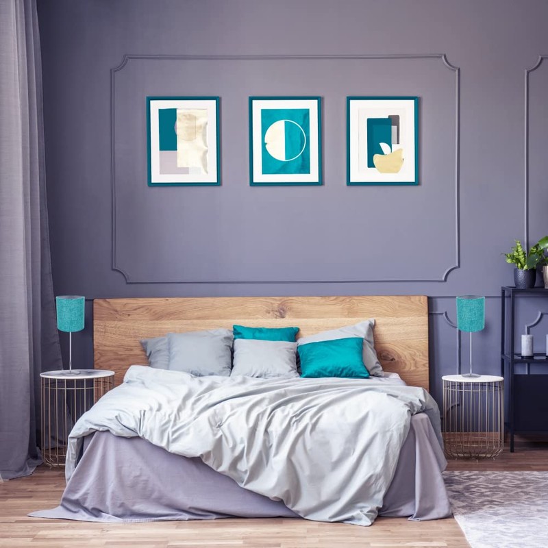 Modern and Sleek Teal Linen Fabric Small Cylindrical Lamp Shade
