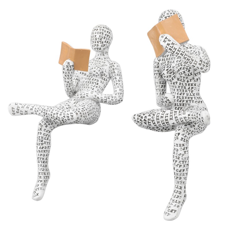 Women Thinker Statue Unique Resin Pulp Reading Women Figurine Decor