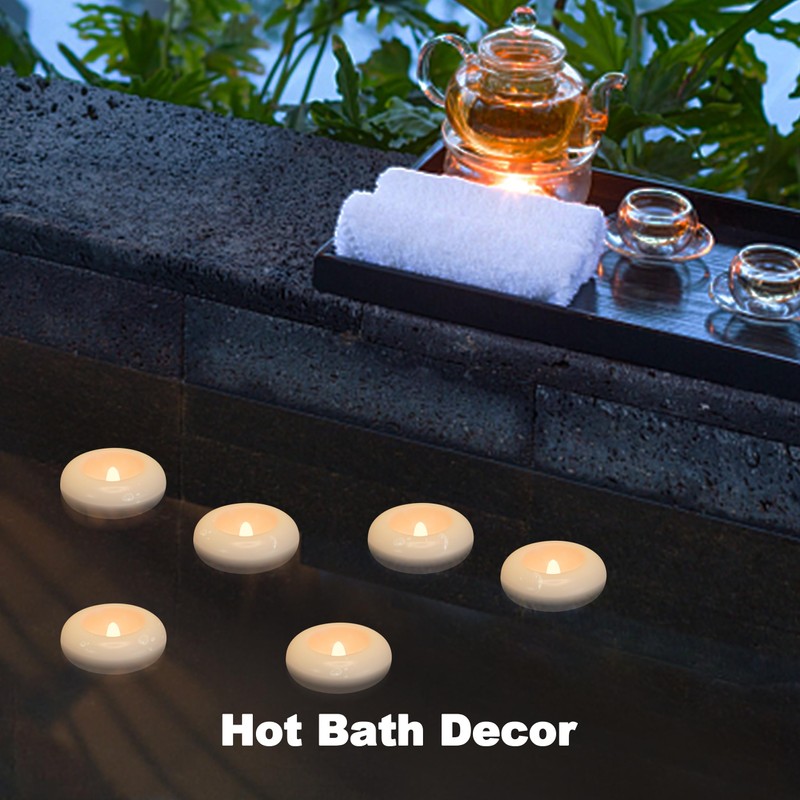Aignis 24pcs Flameless LED Floating Candles, 120+ Hours Glow Time,