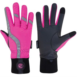 eGlove eQUEST Waterproof Equestrian Horse Riding and Yard Gloves (Flouro Pink - HiViz Reflective, X-Large)