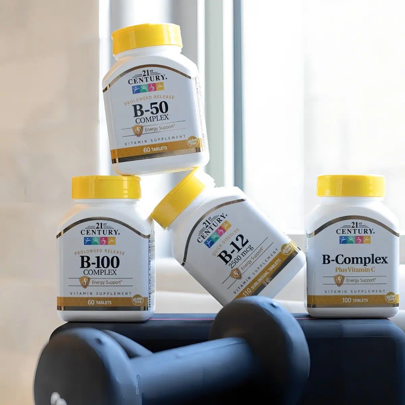 Suplemento Tabletas Sublinguales 21st Century Vitamina B12 Sabor Cereza Bote