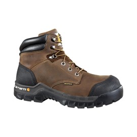 Carhartt Men's 6" Rugged Flex Waterproof Breathable Composite Toe Leather Work Boot CMF6380, Dark Brown Oil Tanned, 9 M US