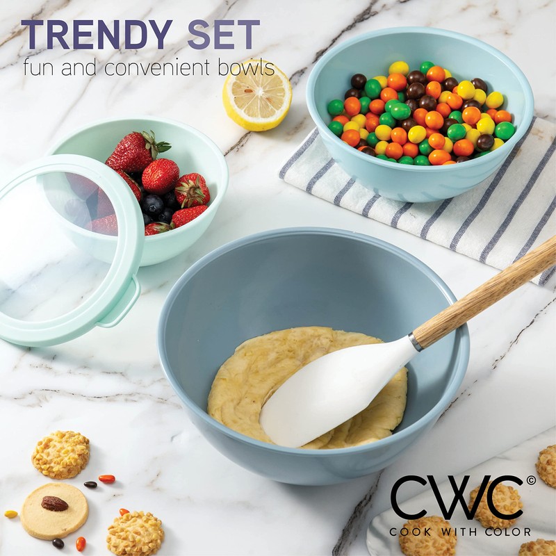 COOK WITH COLOR Mixing Bowls with TPR Lids - 12