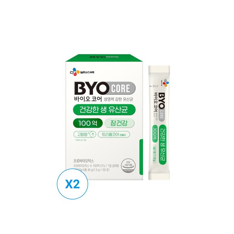 CJ Wellcare 바이오코어 건강한 생유산균 100억 30포 x 2개(2개월분) BioCore