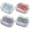 4 Pack Flip Top Clear Contact Lens Case Travel Kit,