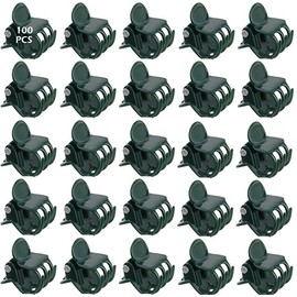Plant Clips,100pcs Orchid Clips Plastic Plant Climbing Wall Fixture Clips, Mini Stalks Plant Orchid Support Clips Flower Vine Clips for Supporting Stems Vines Grow Upright Dark Green