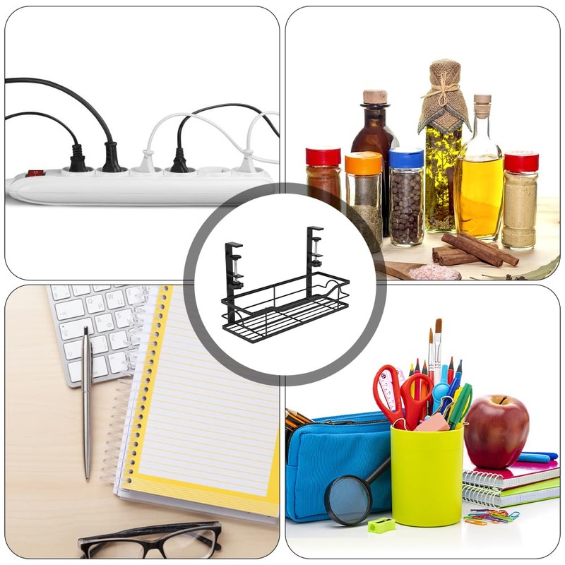 Mecmbj Cable Management Desk, Cable Organiser Desk, No Drilling Required,