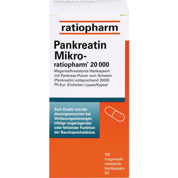Pankreatin Mikro-ratiopharm 20 000 magensaftresistente Hartkapseln, 100 St KMR