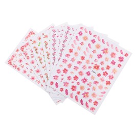 NOLITOY Nail Art Sticker Stickers 8 Sheets Flower Decals Semi Cured Gel DIY Supplies