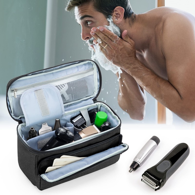 CURMIO Men Grooming Kits Storage Bag, Portable Travel Case for