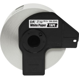 Brother Genuine DK-2243 Continuous Length Black on White Paper Tape for Brother QL Label Printers, 4" x 100' (101mm x 30.4M), 1 Roll per Box, DK2243