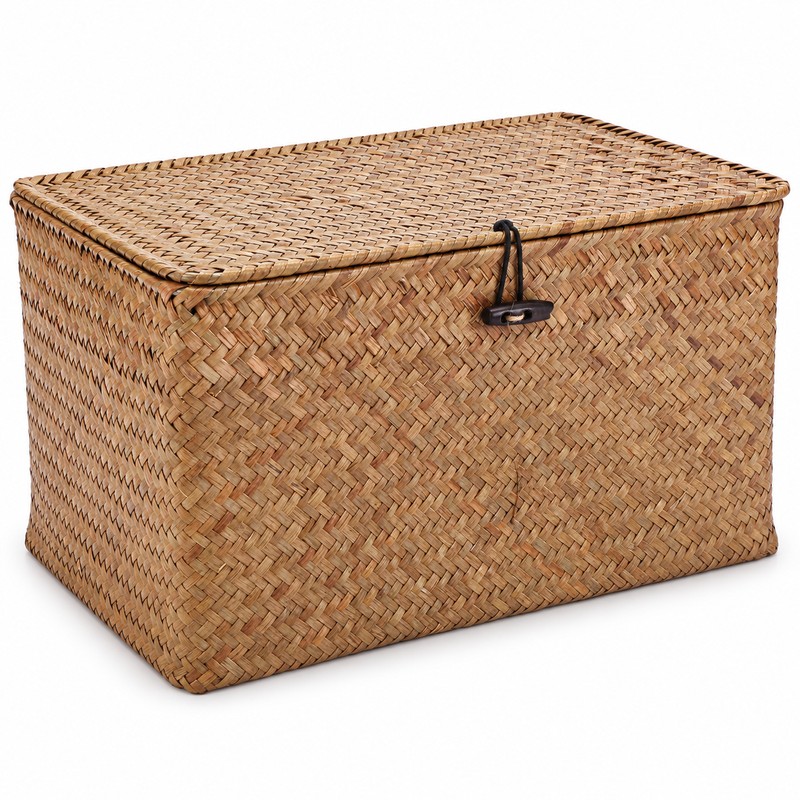 Women Storage Basket with Lid for Home Organization – Handmade