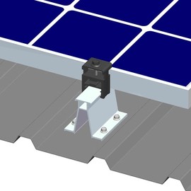 MageFoot End Clamp Solar Mounting Kit for Solar Installation on R-Panel Trapezoidal and Standing Seam Metal Roofs