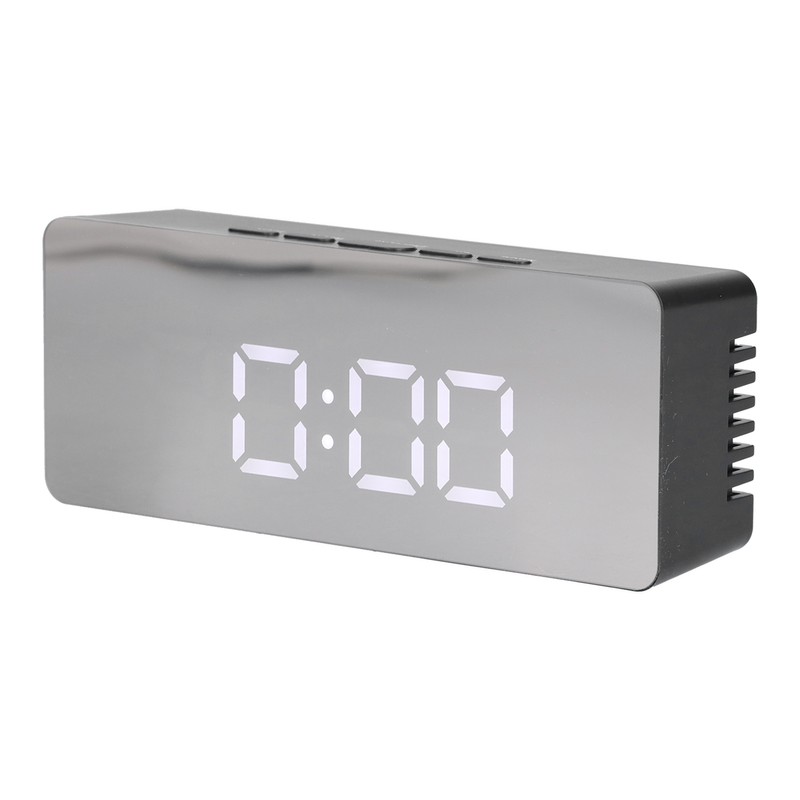 LED Mirror Alarm Clock Rectangular Digital Clock with Temperature Display