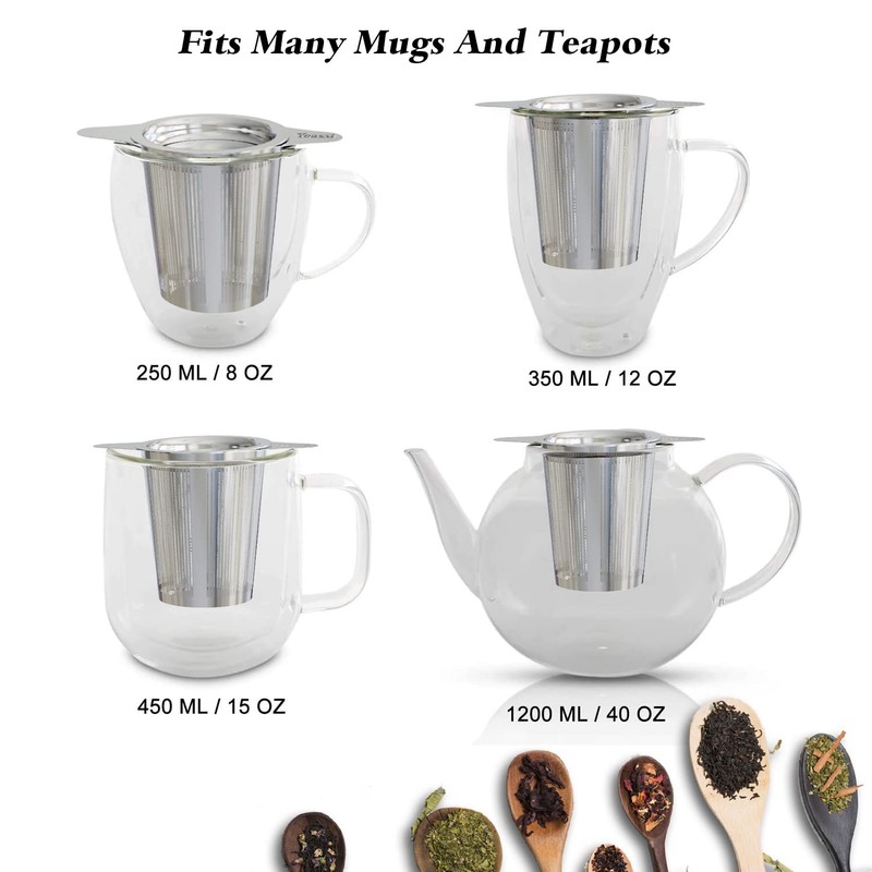 Yoassi 2 Pack Tea Infuser, 304 Stainless Steel Tea Filter
